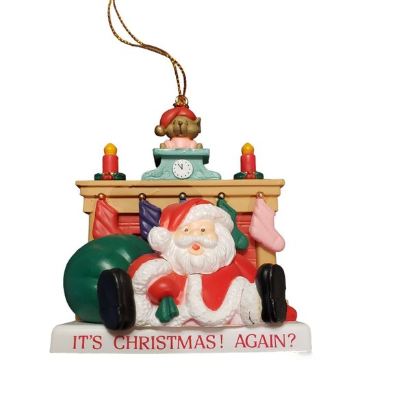 It's Christmas! Again? Santa The Chimney Scene Ornament Christmas Traditions Col - Picture 11 of 11